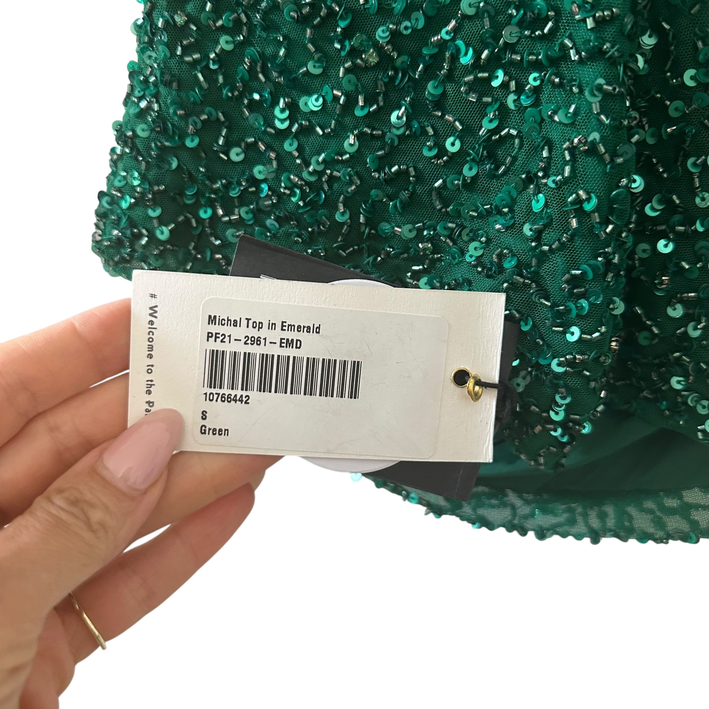 Retroféte Michal Top in Emerald Size S