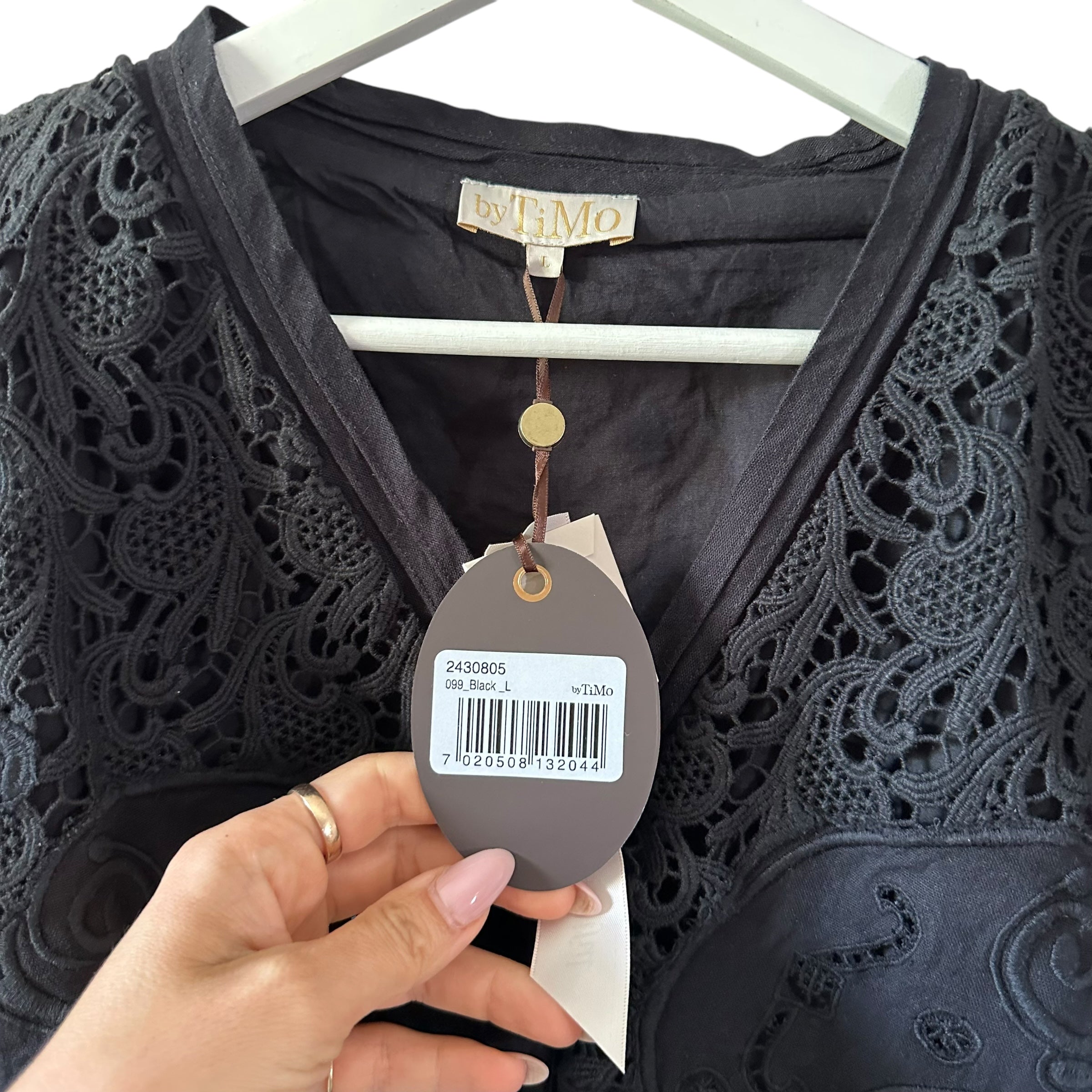 byTiMo Linen Embroidery Top Size L