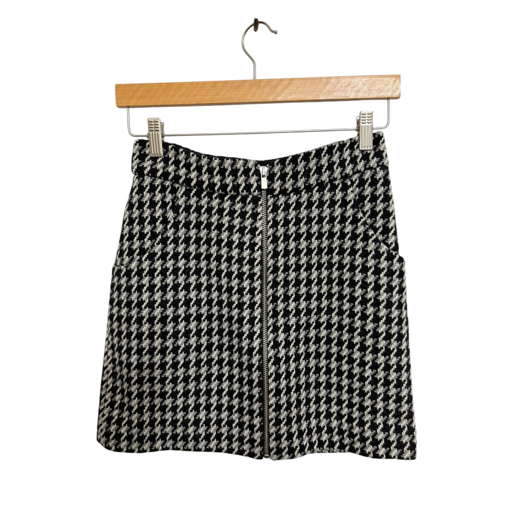 MAJE Courte Jarlone Wool Blend Houndstooth Mini Skirt Size 4
