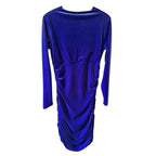 Chiara Boni Blue Yori Ruched Velvet Dress Size 12