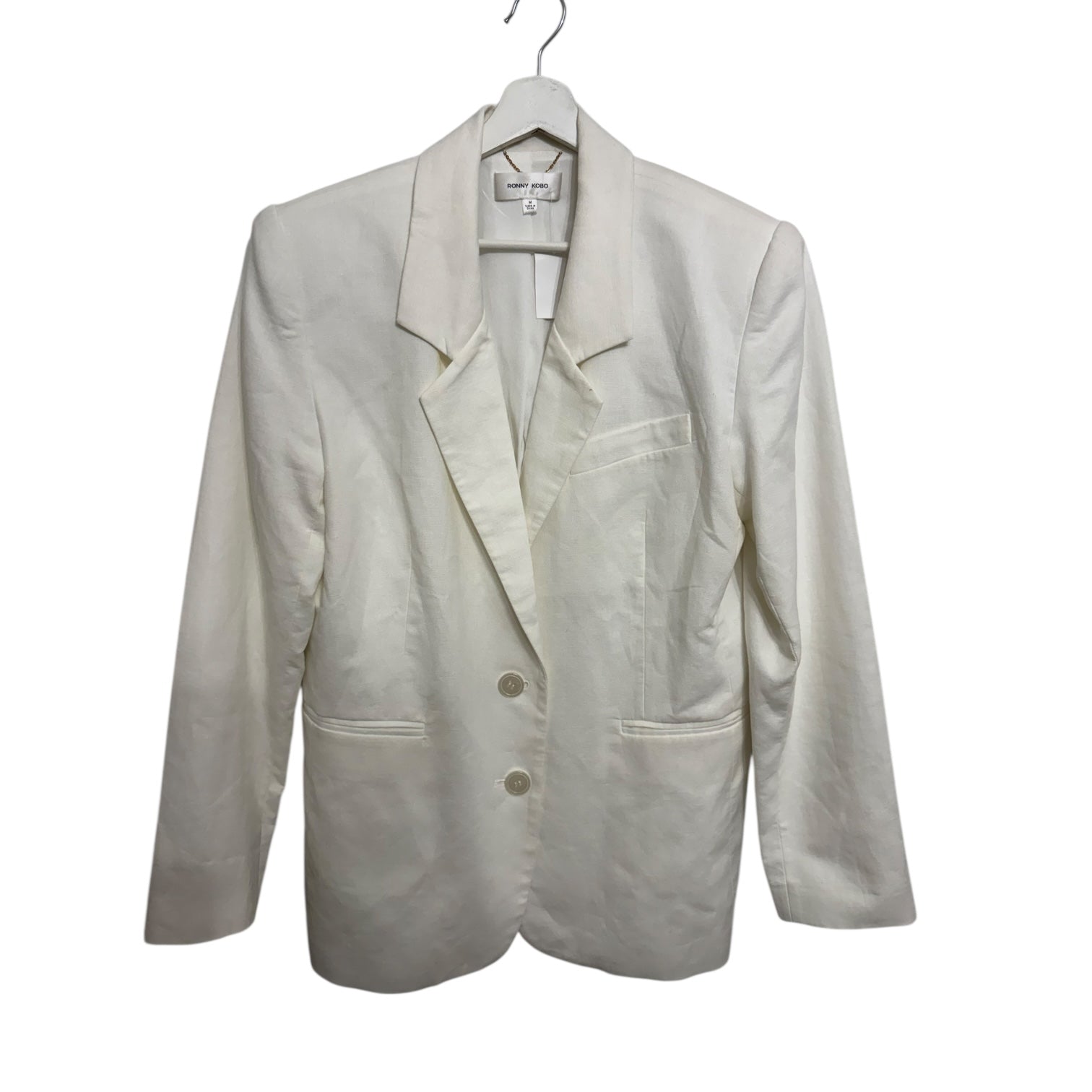 RONNY KOBO Klover Single-breasted Oversized Linen Jacket Size M