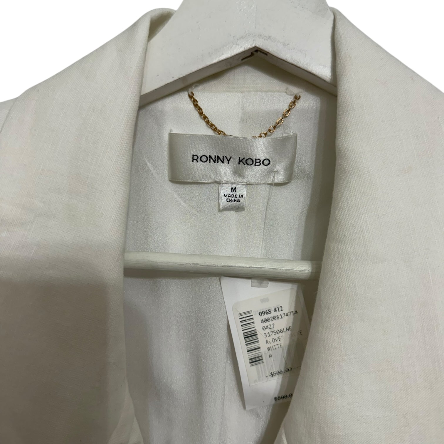 RONNY KOBO Klover Single-breasted Oversized Linen Jacket Size M