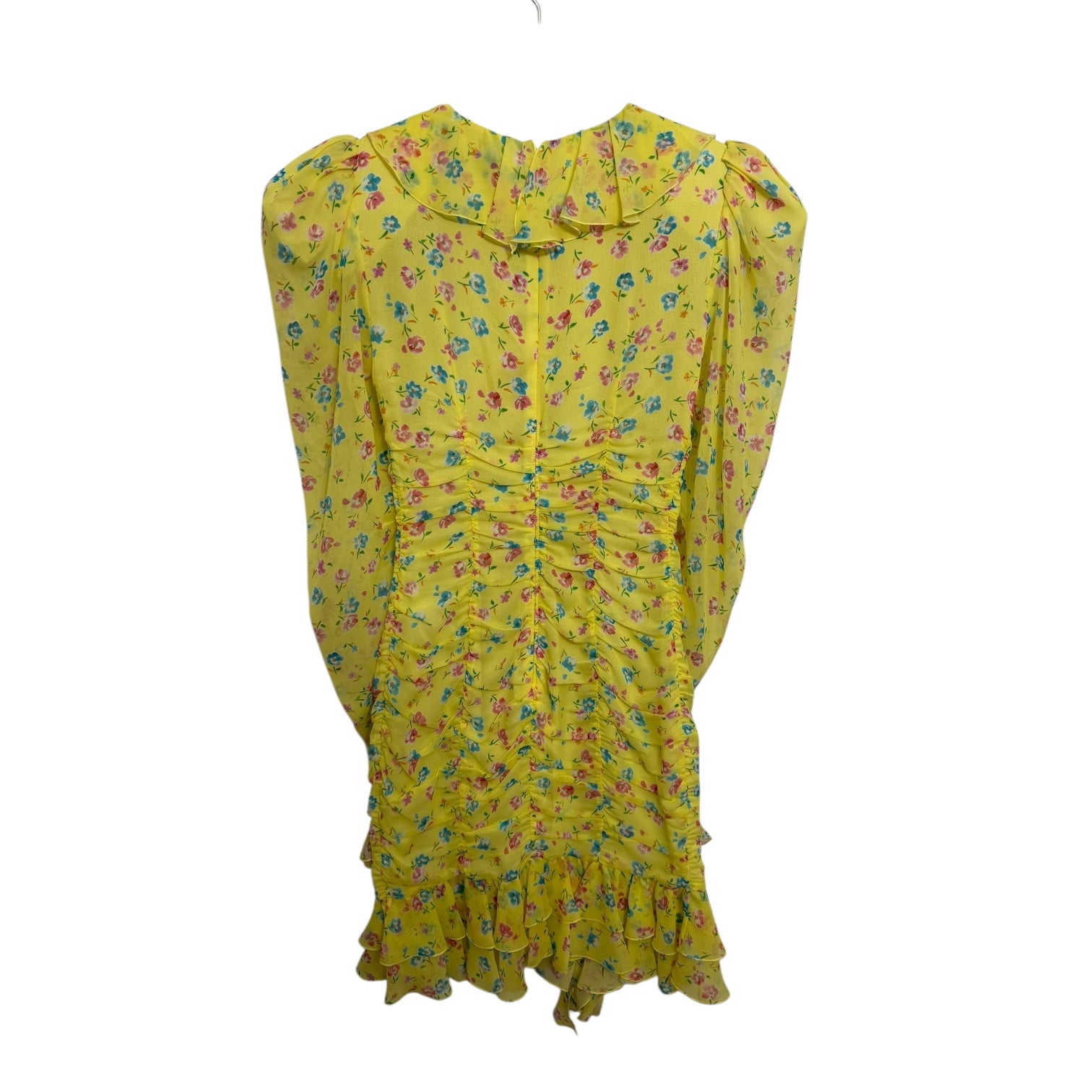 Alessandra Rich Violet Floral Printed Silk Georgette Mini Dress Size 0