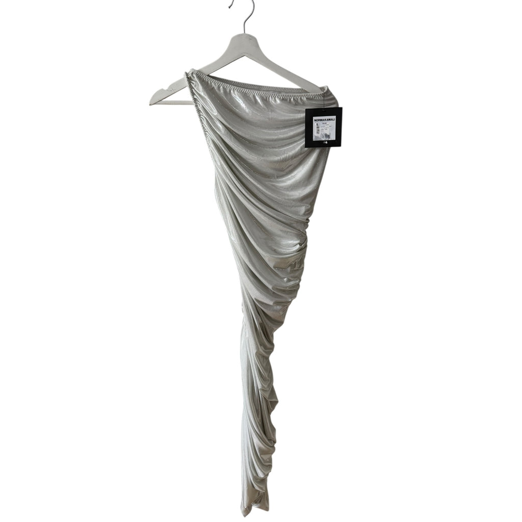 Norma Kamali Diana One Shoulder Gown in Pearl Size XS