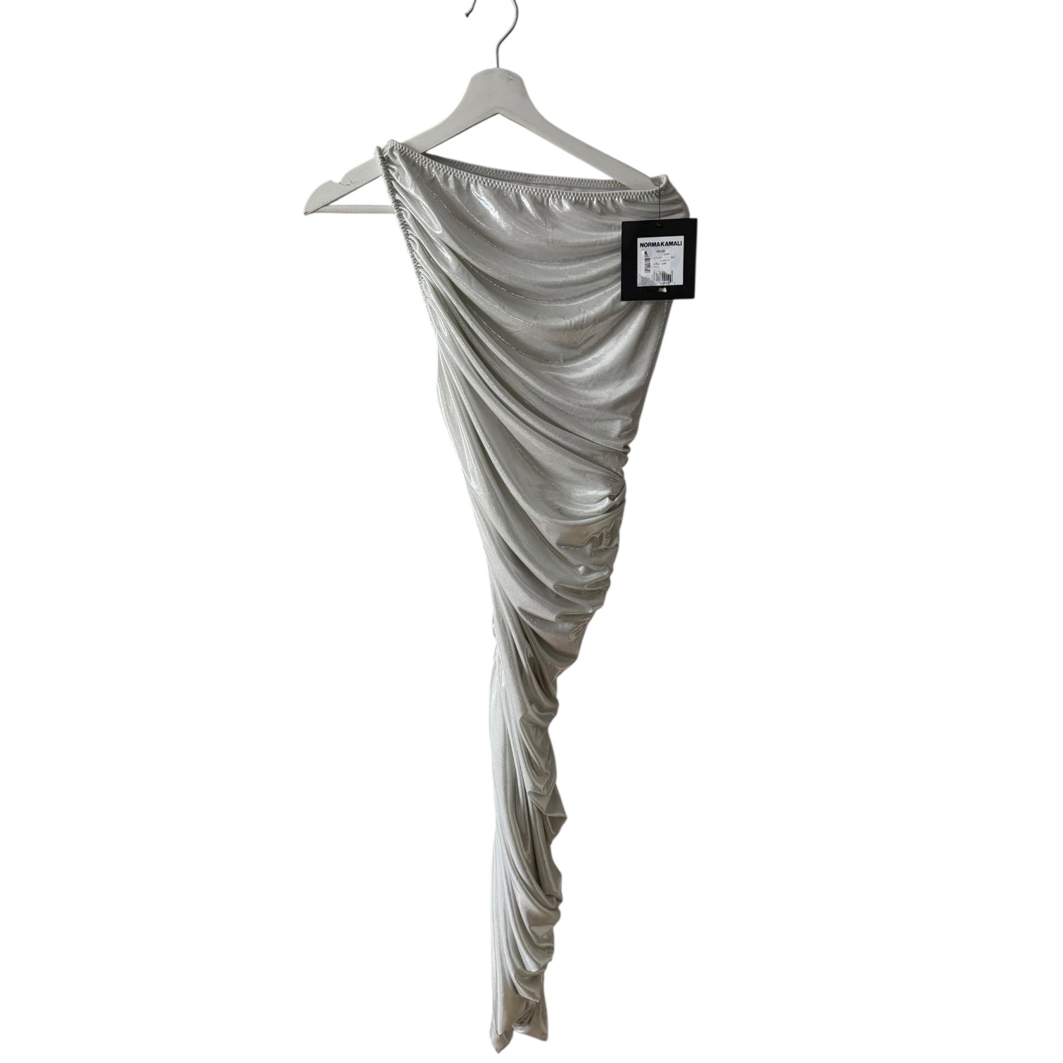 Norma Kamali Diana One Shoulder Gown in Pearl Size XS