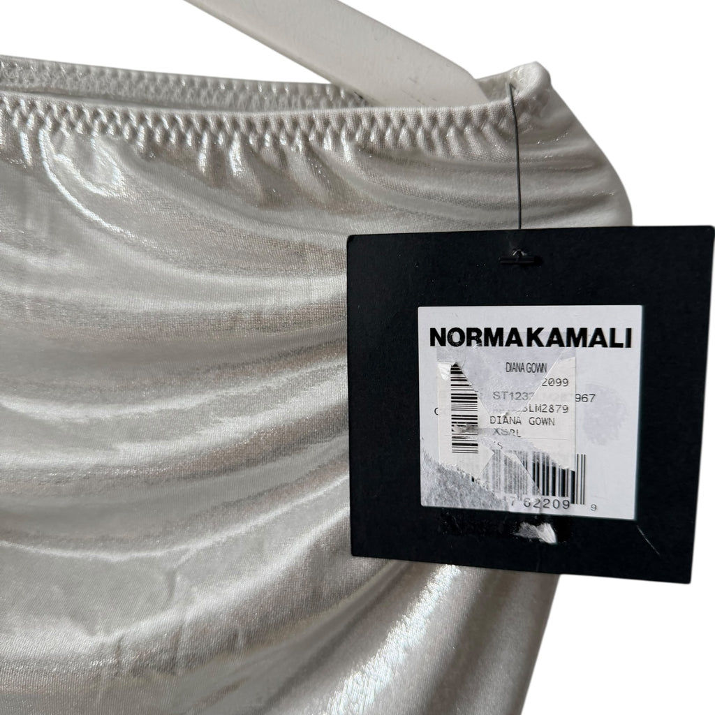 Norma Kamali Diana One Shoulder Gown in Pearl Size XS