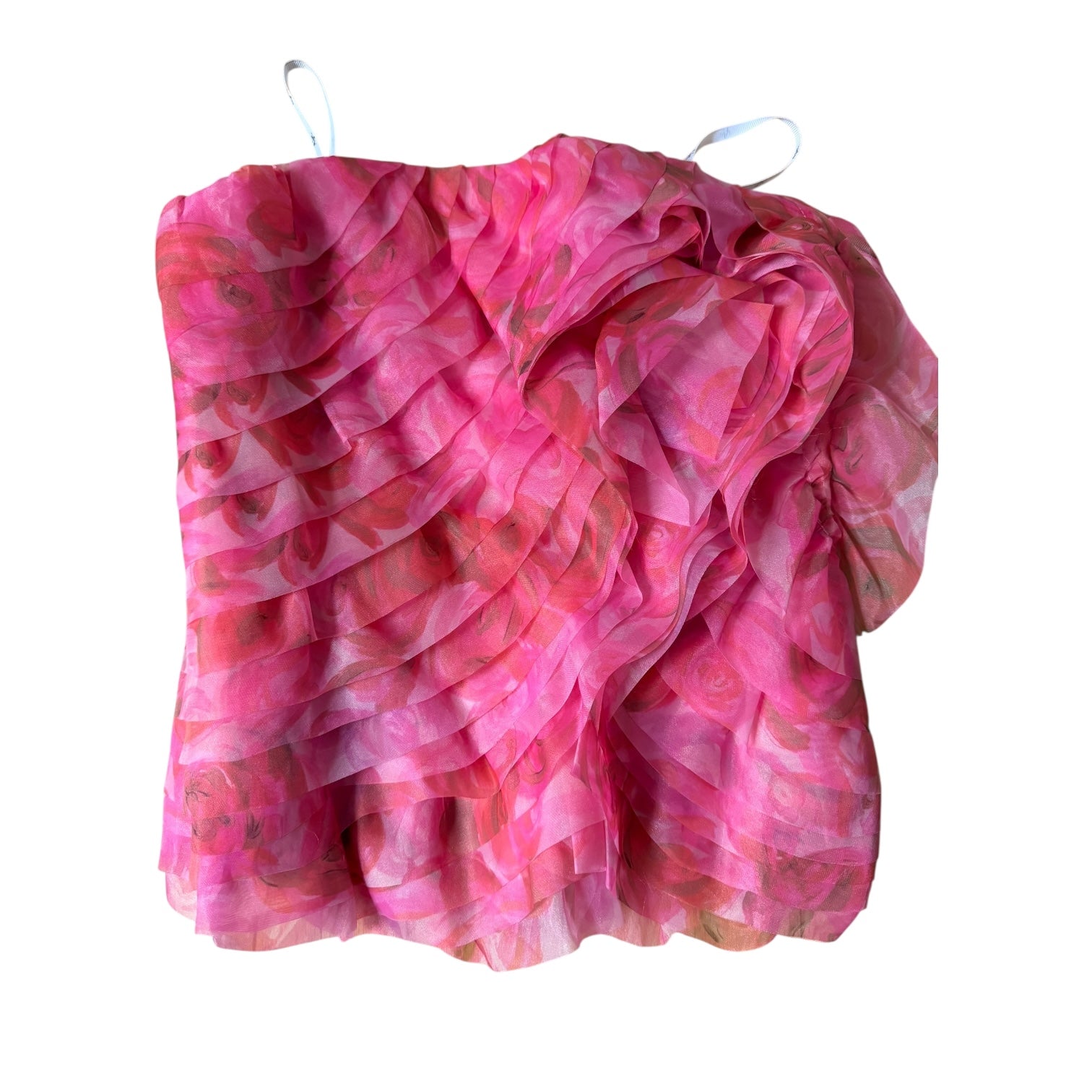 Aje Charmed Strapless Ruffled Bustier Top Size 2