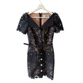 Self-Portrait Black Lace Open Neck Mini Dress Size 0
