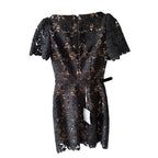Self-Portrait Black Lace Open Neck Mini Dress Size 0