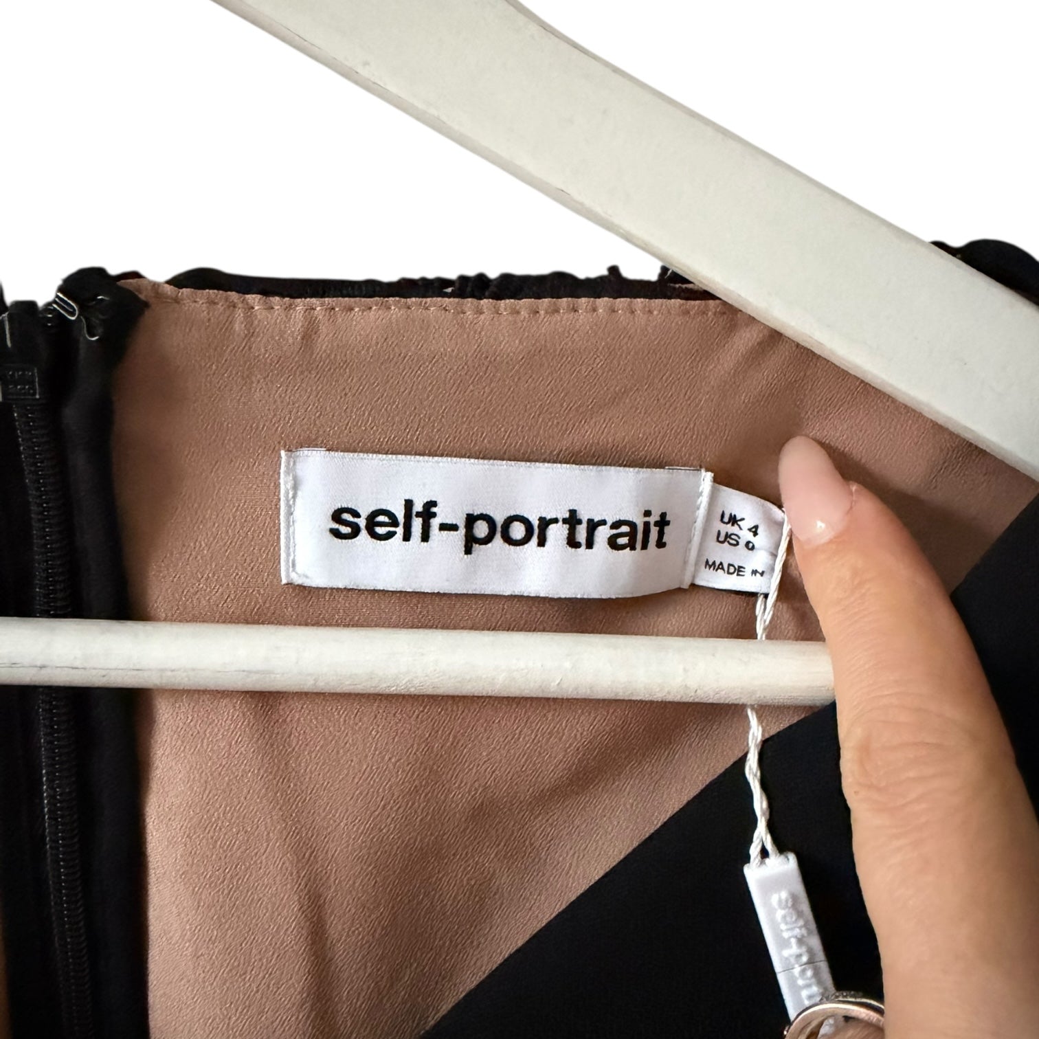 Self-Portrait Black Lace Open Neck Mini Dress Size 0