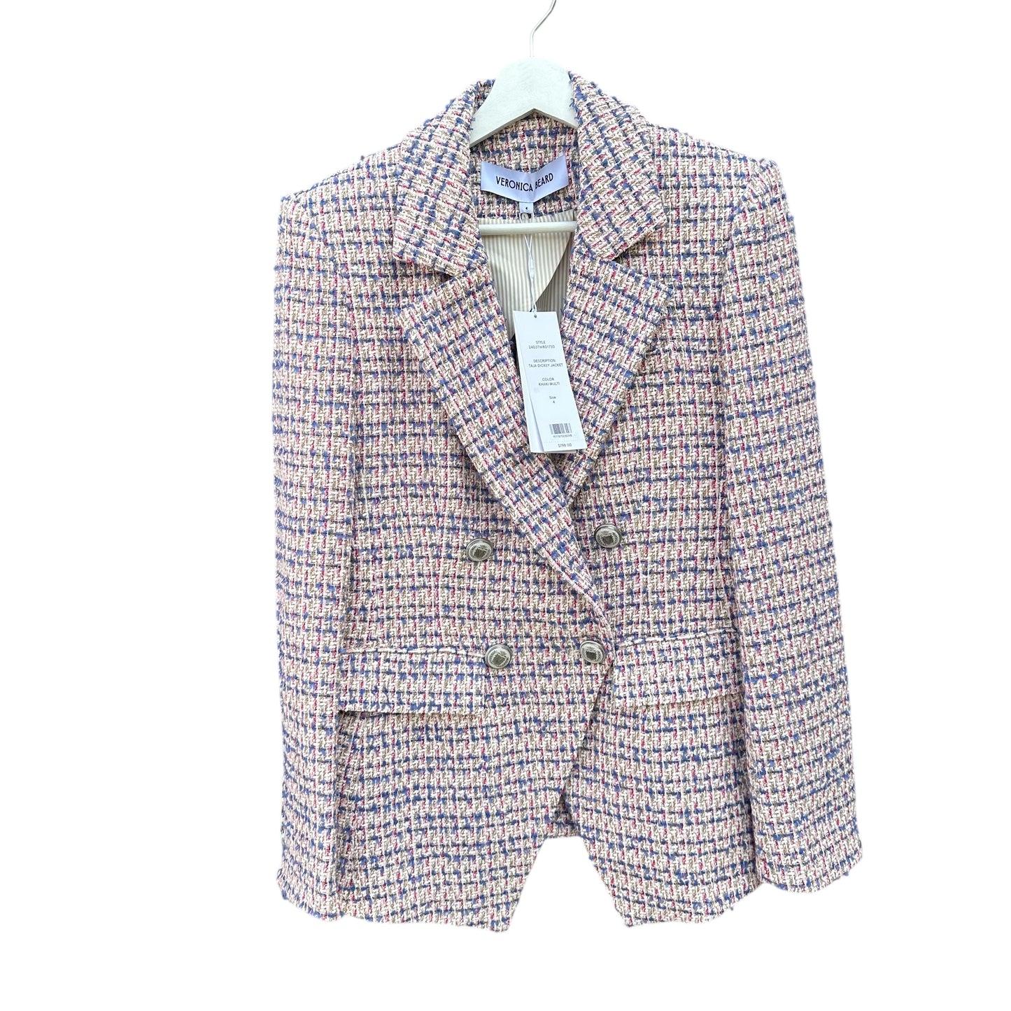 Veronica Beard Taja Multicolor Tweed Jacket Size 4