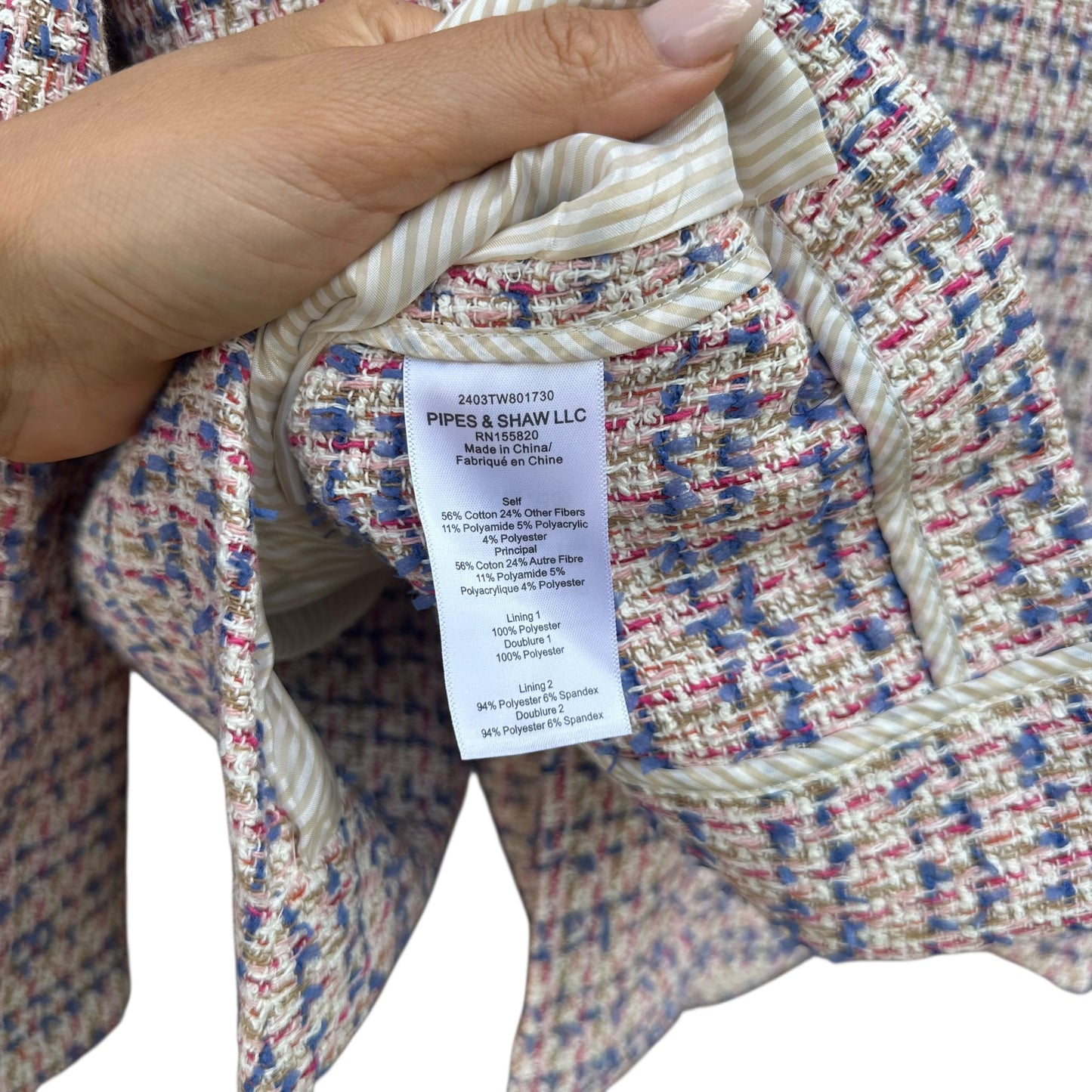 Veronica Beard Taja Multicolor Tweed Jacket Size 4