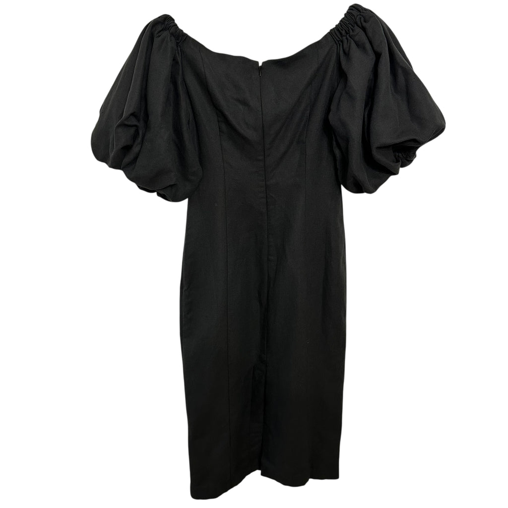 Mara Hoffman Midi Linen-Blend Namari Puff-Sleeve Dress Size 00