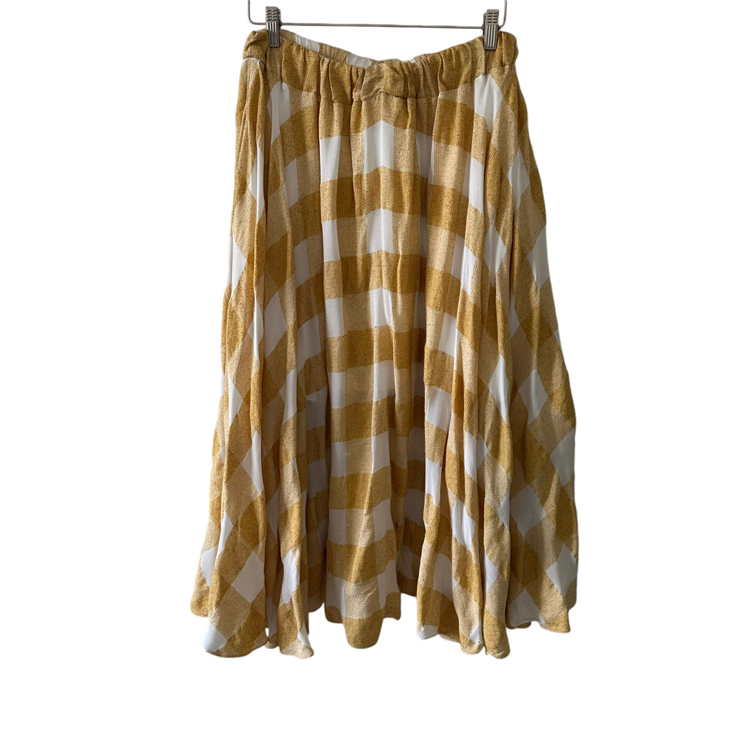 Acler Sutherland Checked Woven Full Midi Skirt Size 8
