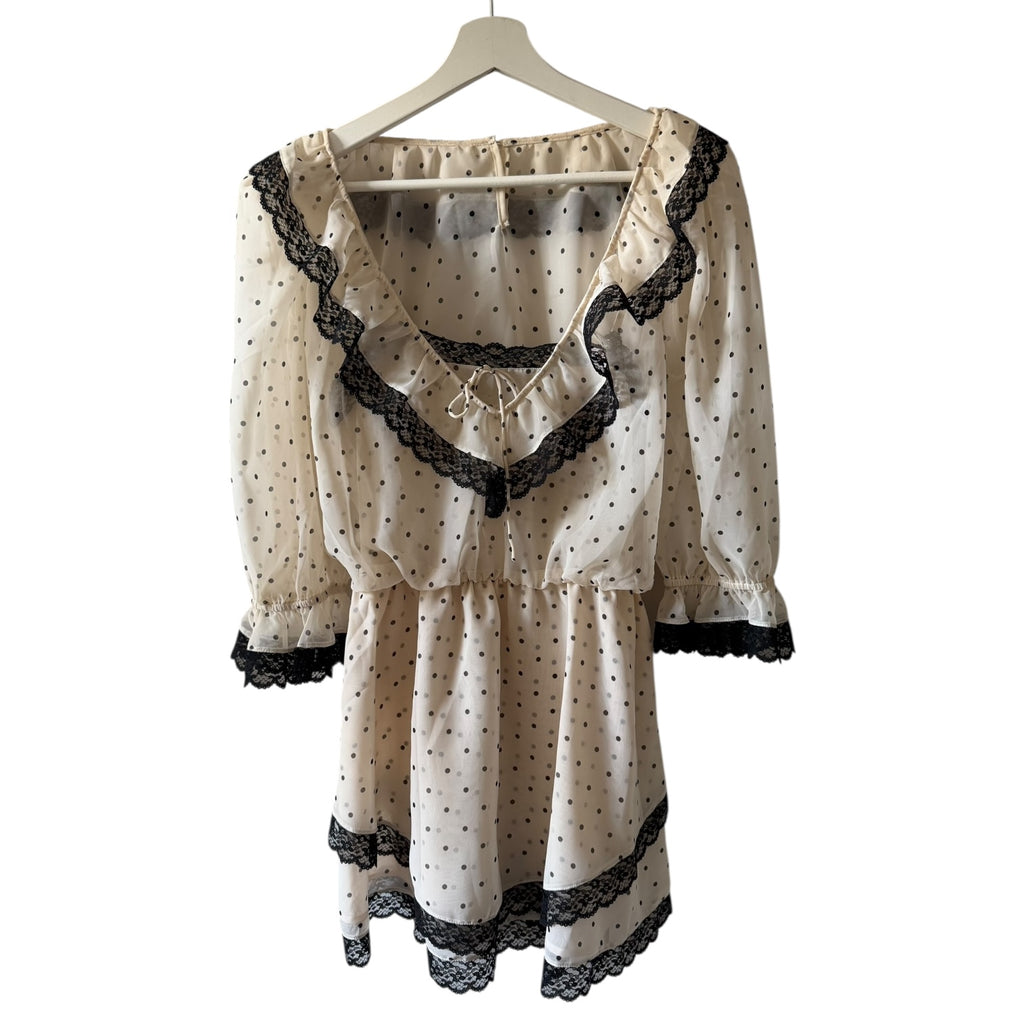 For Love & Lemons Dottie Dot Mini Dress Size XS