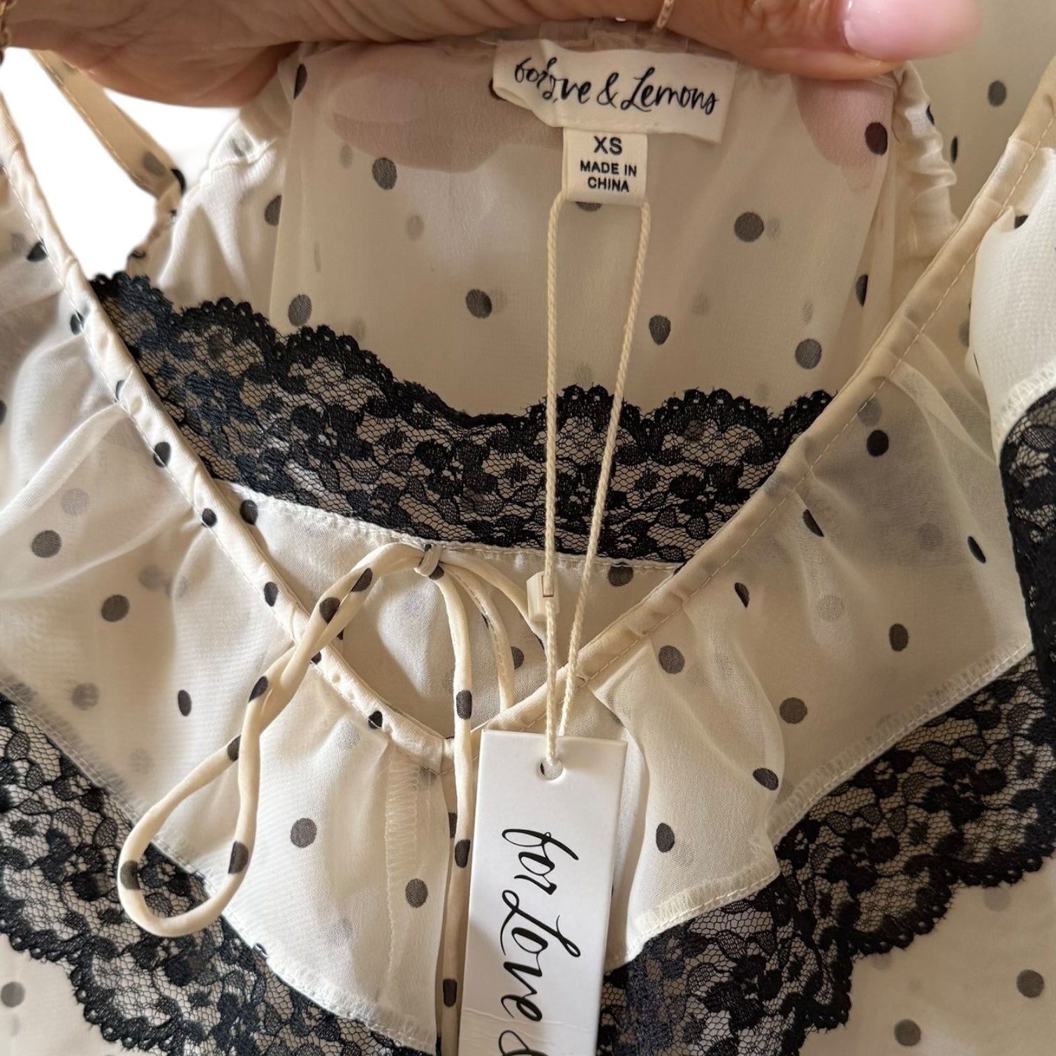 For Love & Lemons Dottie Dot Mini Dress Size XS