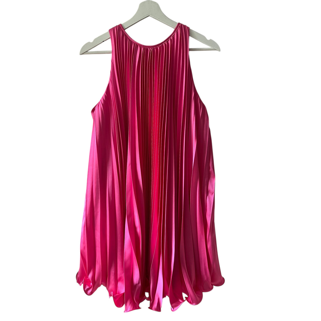 Mac Duggal Pink Pleated Halter Neck Flowy Mini Trapeze Dress Size 8