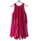 Mac Duggal Pink Pleated Halter Neck Flowy Mini Trapeze Dress Size 8