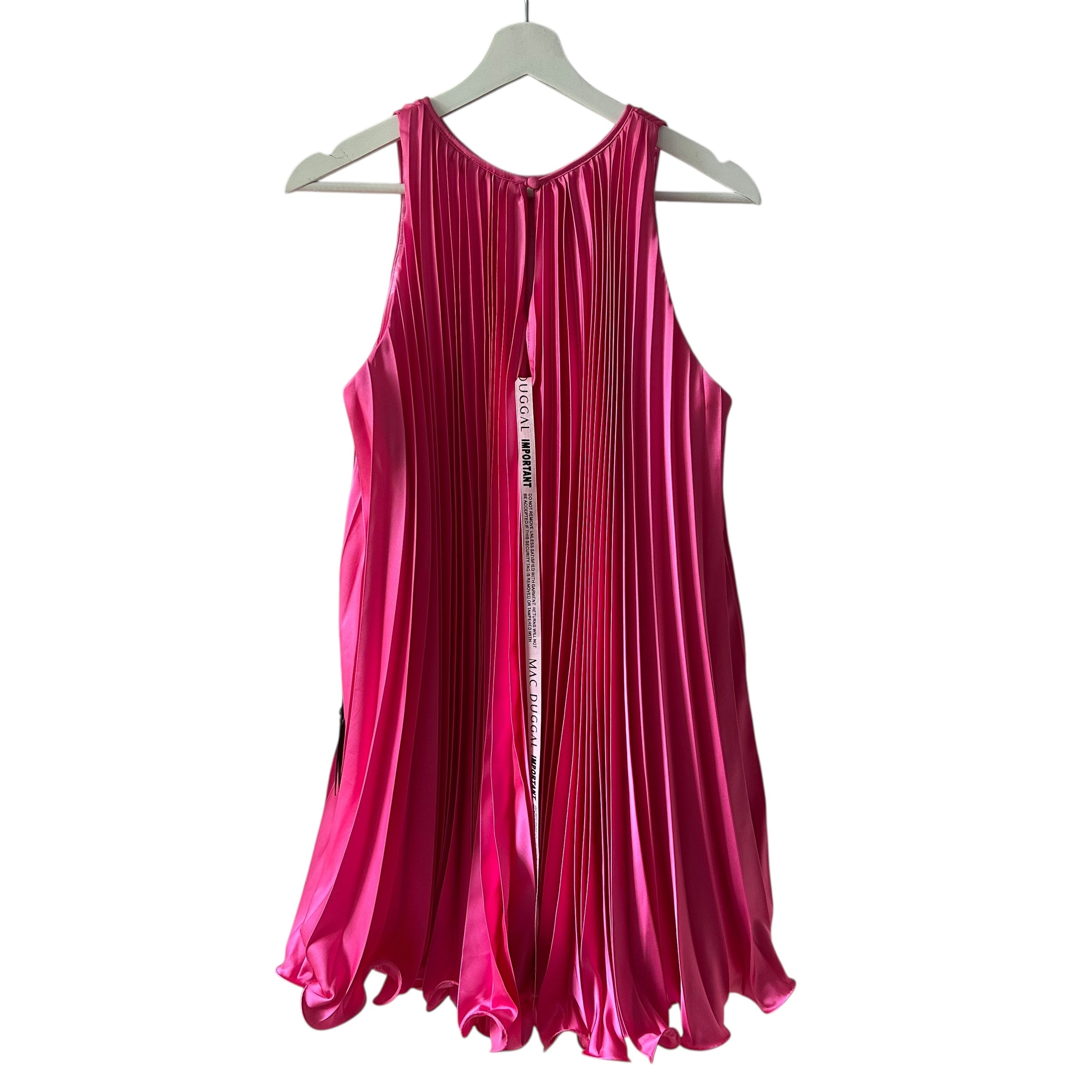 Mac Duggal Pink Pleated Halter Neck Flowy Mini Trapeze Dress Size 8