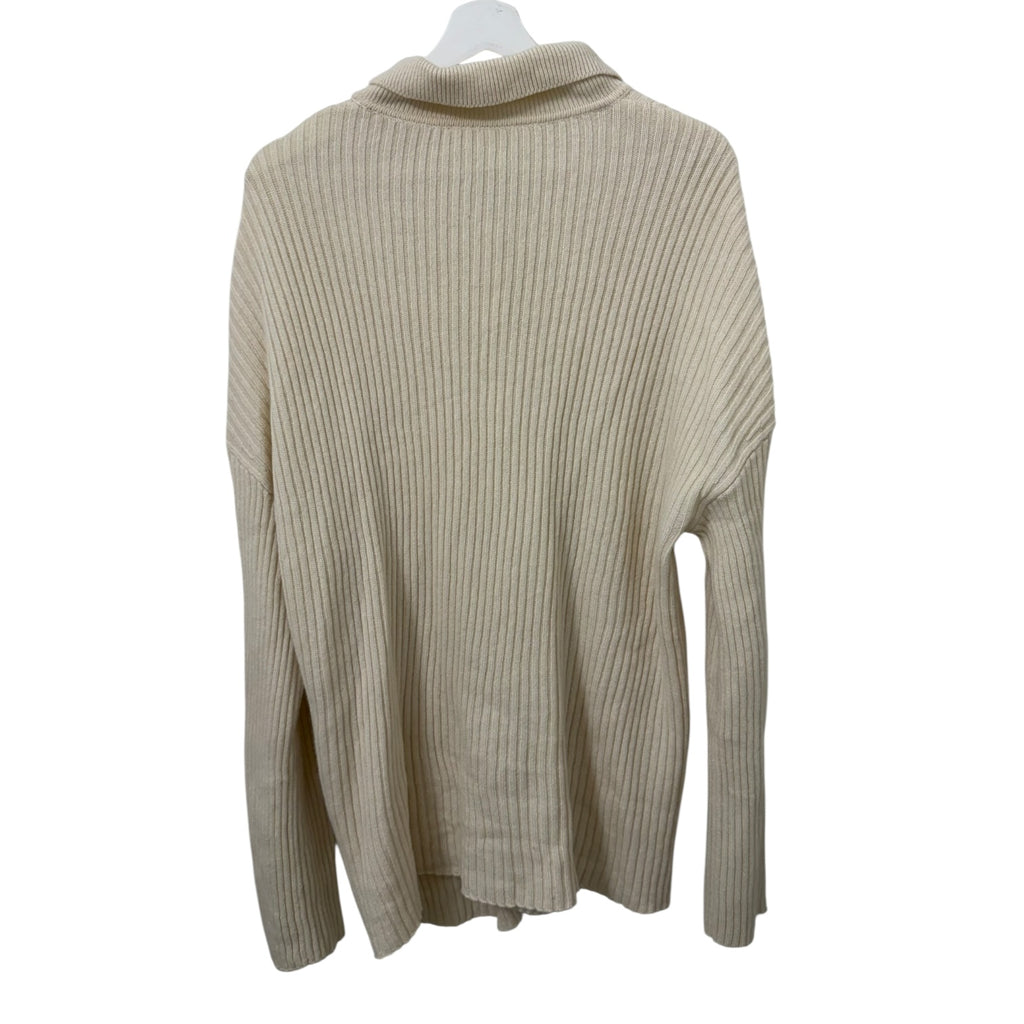 Reformation Fantino Cashmere Collared Cardigan in Gossamer Size XL