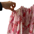 Misa Los Angeles Ditte Floral Ruffle Cold Shoulder Top Size XS