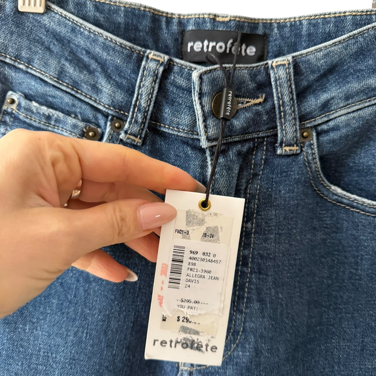 Retrofete Allegra Skinny Jeans in Blue Size 24