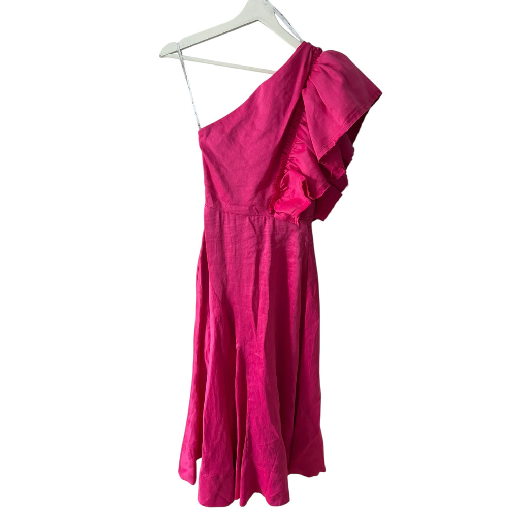 Aje Bonjour Asymmetric Midi Dress Fuchsia Size 0