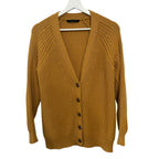 Jenni Kayne Mustard Mr Rib V Neck Oversized Boyfriend Cardigan Size XS
