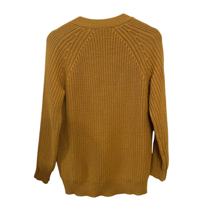 Jenni Kayne Mustard Mr Rib V Neck Oversized Boyfriend Cardigan Size XS