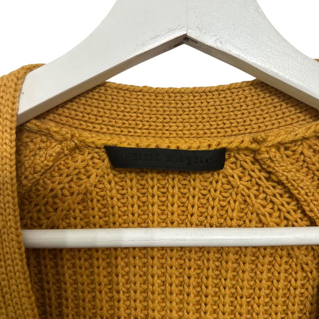 Jenni Kayne Mustard Mr Rib V Neck Oversized Boyfriend Cardigan Size XS
