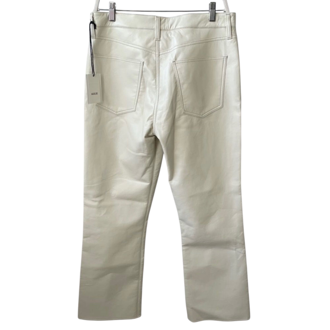 Agolde Vegan Leather Relaxed Boot Pant in Powder Size 30