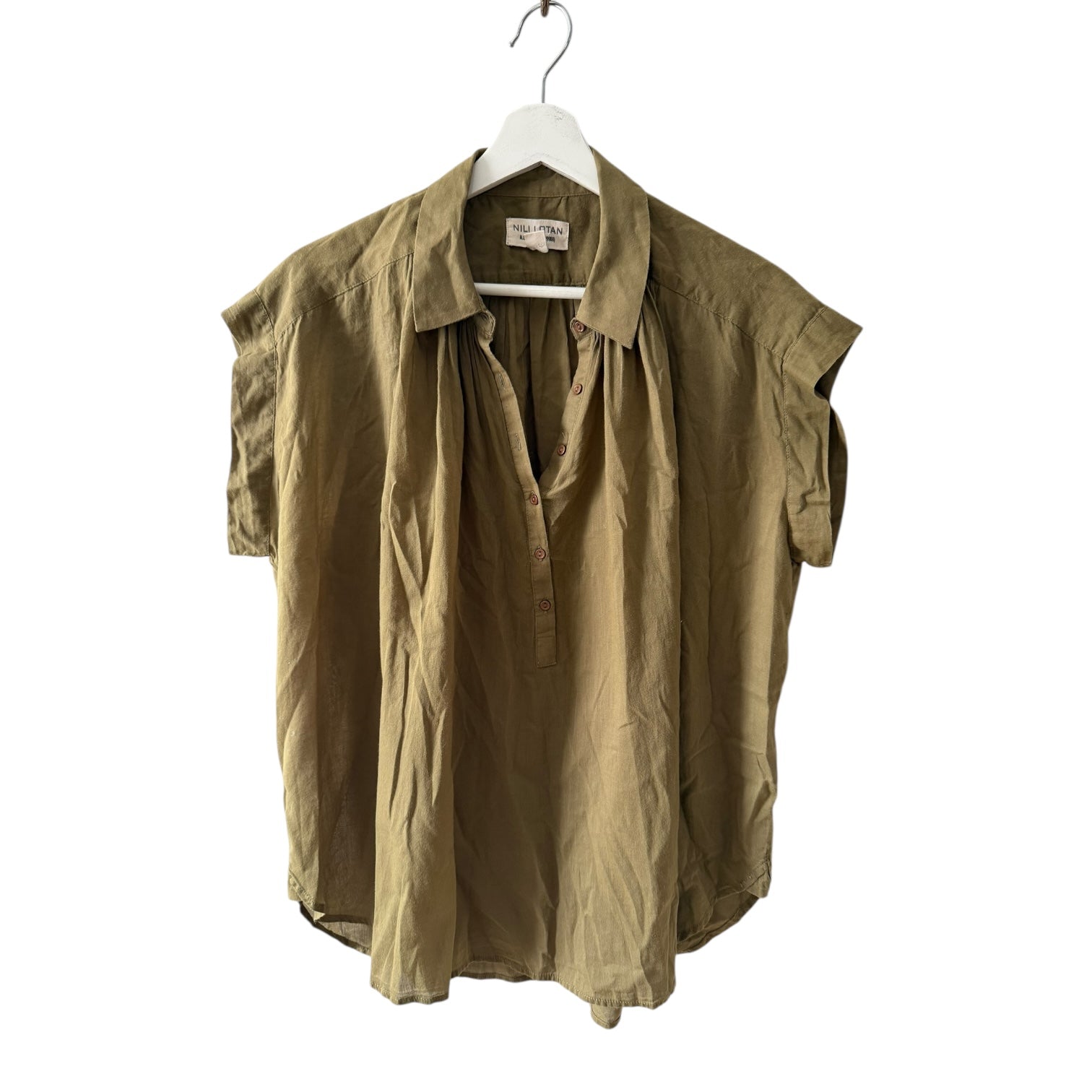 Nili Lotan Normandy Effortless Cotton Blouse Top Size XS