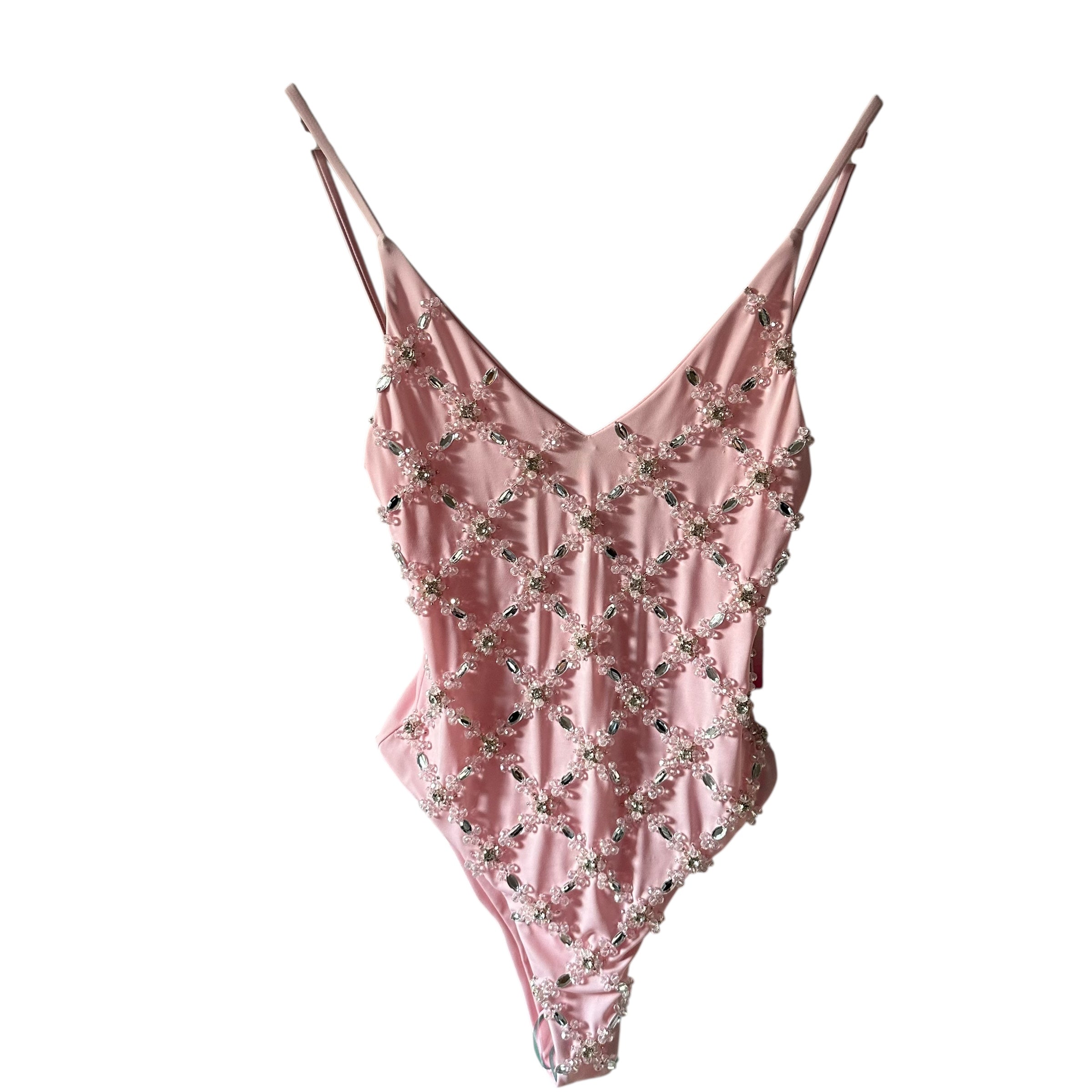 OCEANUS Rose Elegant High Cut Leg Swimsuit Pink Size XS
