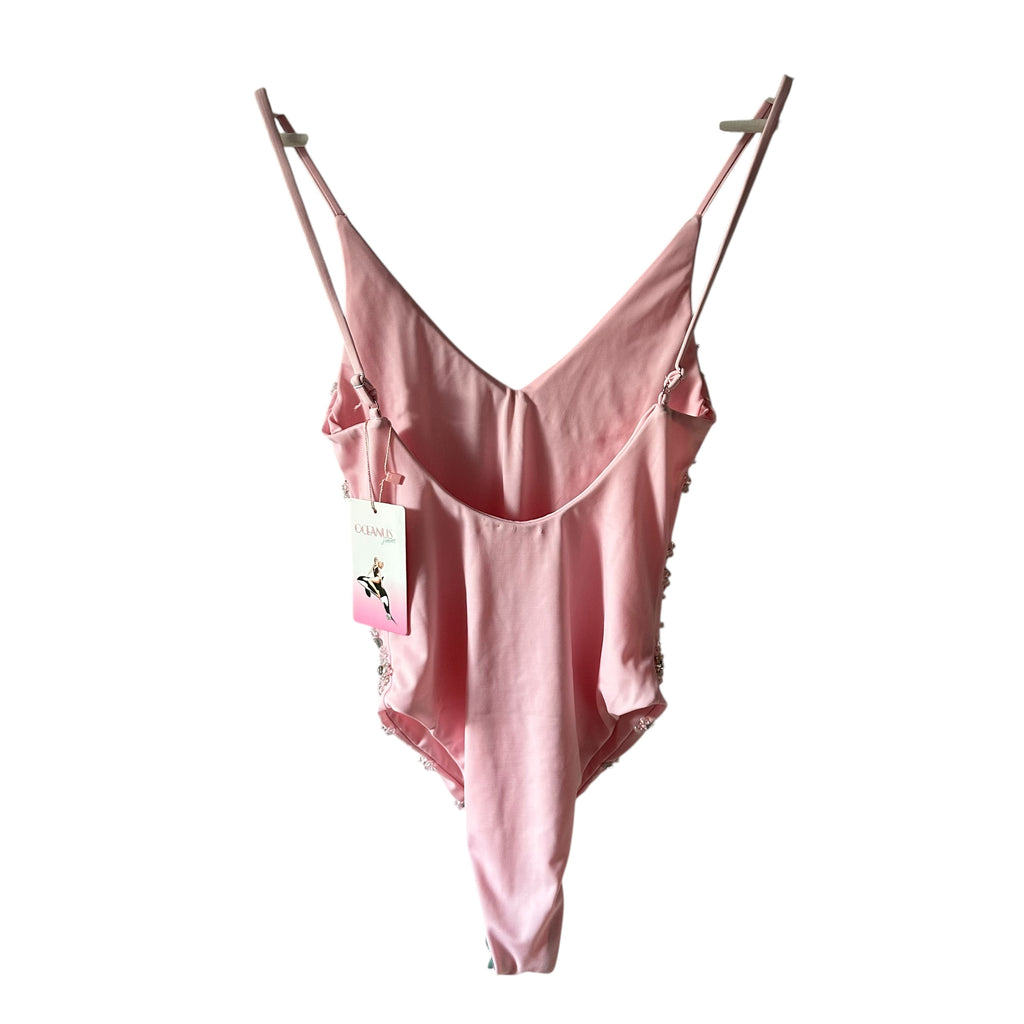 OCEANUS Rose Elegant High Cut Leg Swimsuit Pink Size XS