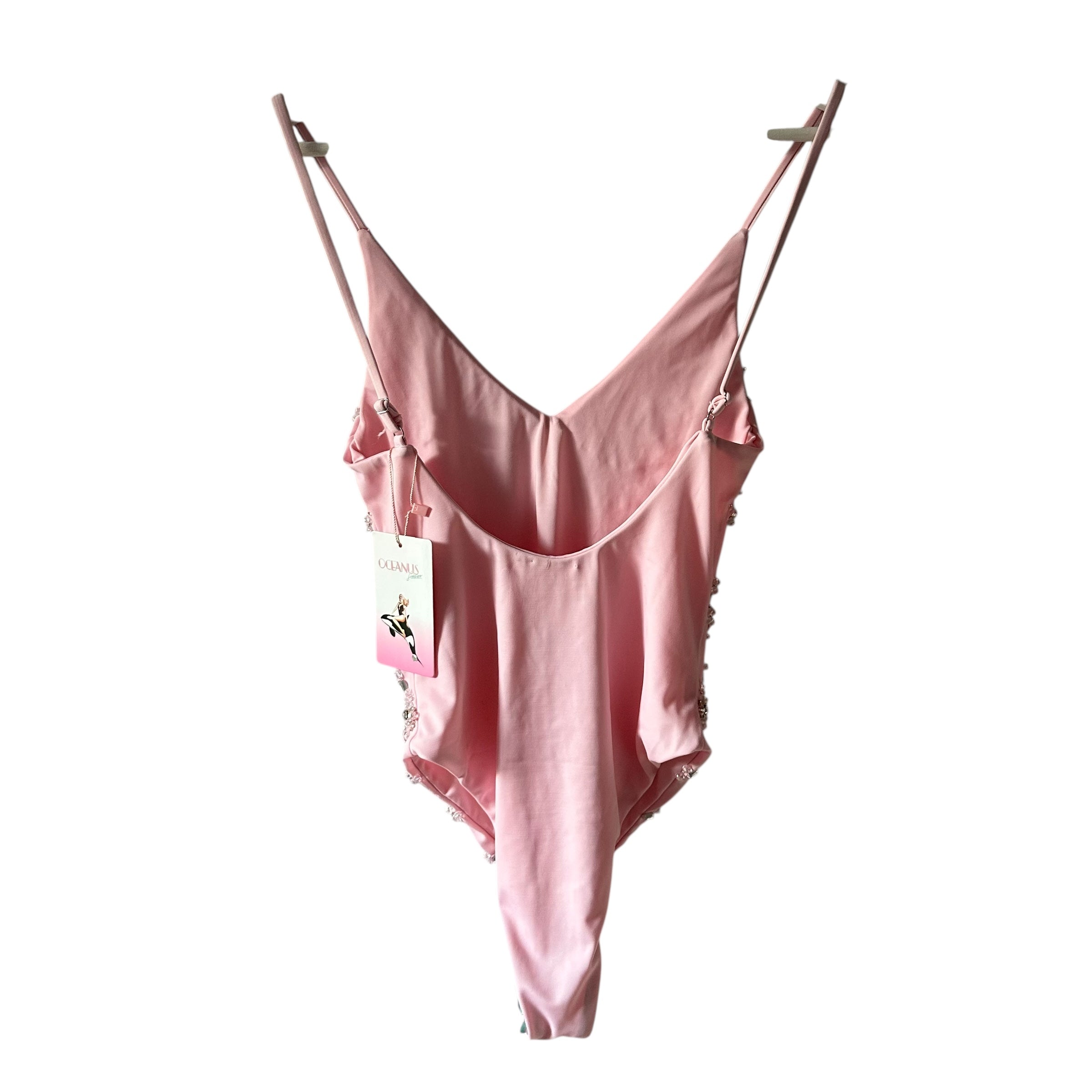 OCEANUS Rose Elegant High Cut Leg Swimsuit Pink Size XS