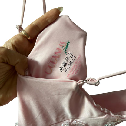 OCEANUS Rose Elegant High Cut Leg Swimsuit Pink Size XS