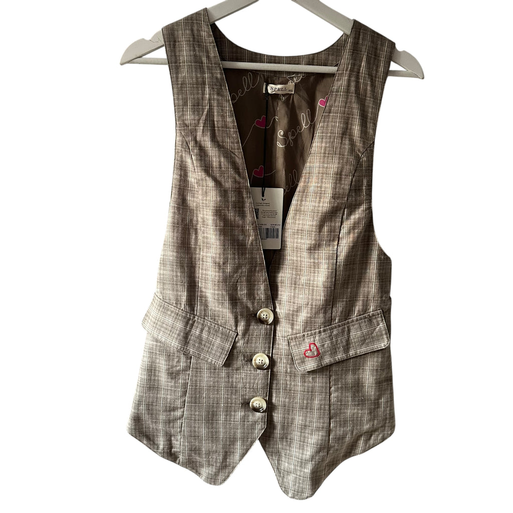 SPELL Arizona Plaid Vest Size XXS