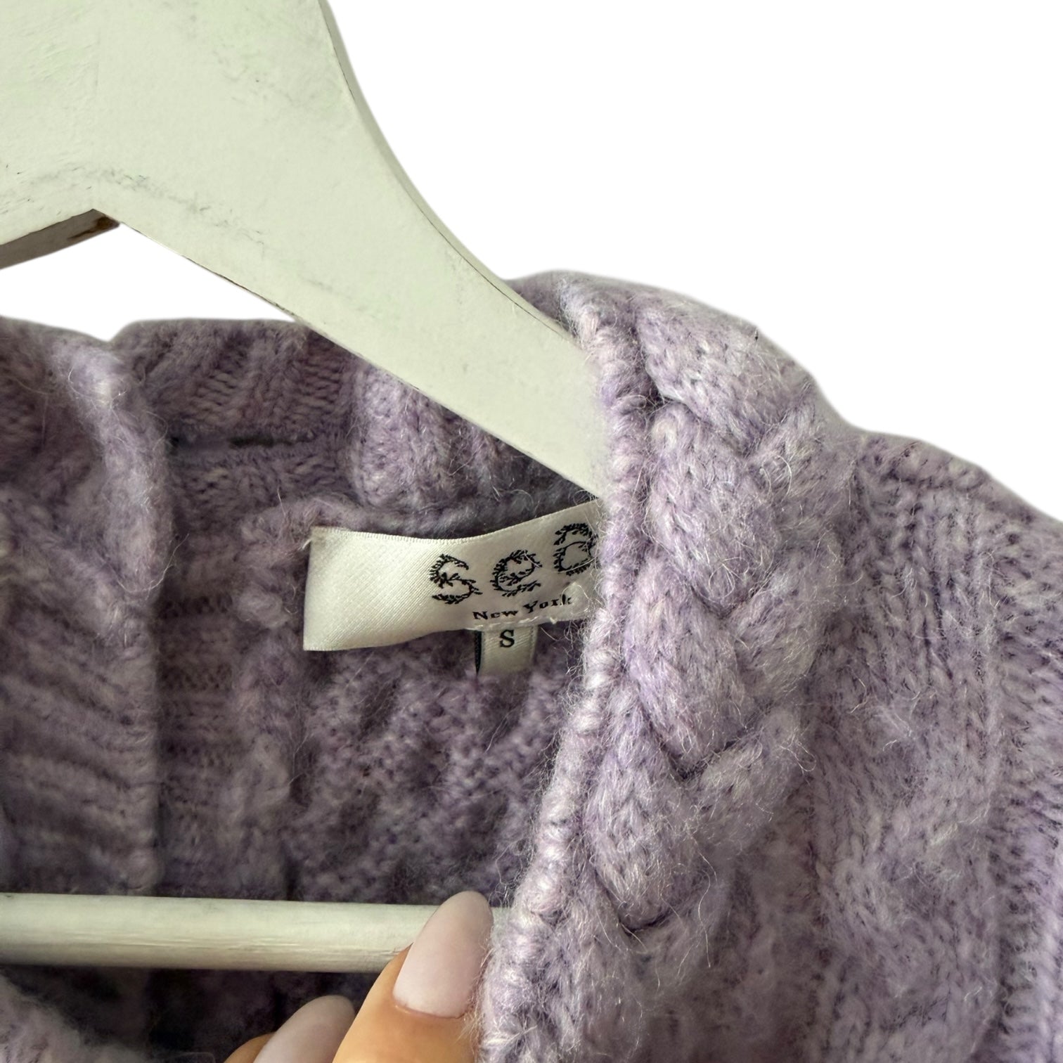 Sea New York Ebba Puff Sleeve Cable Sweater Size S