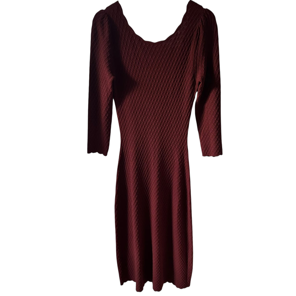 Sezane Thalia Dress Sweater Knit Maroon Red Size M