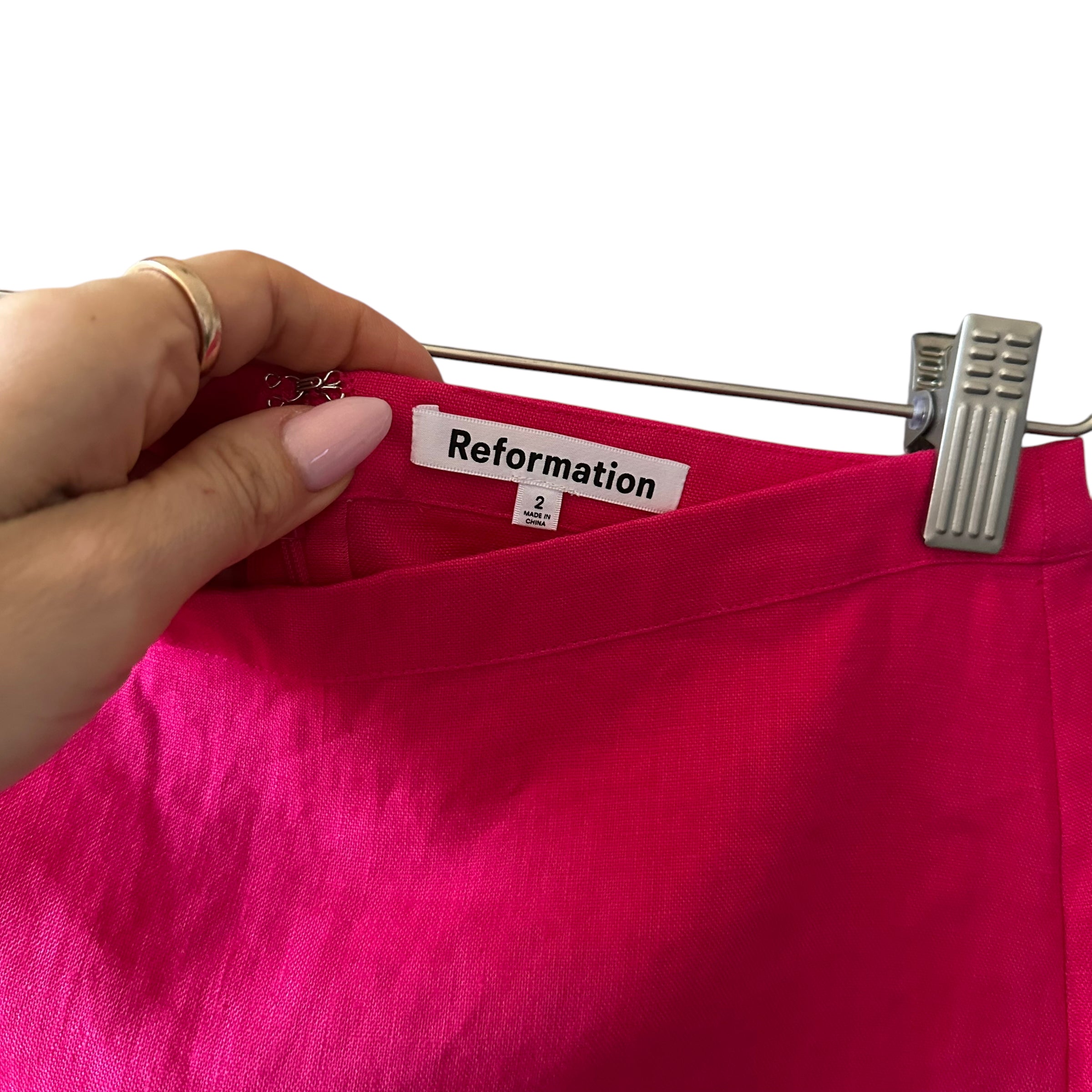 Reformation Elton Linen Mini Skirt Size 2