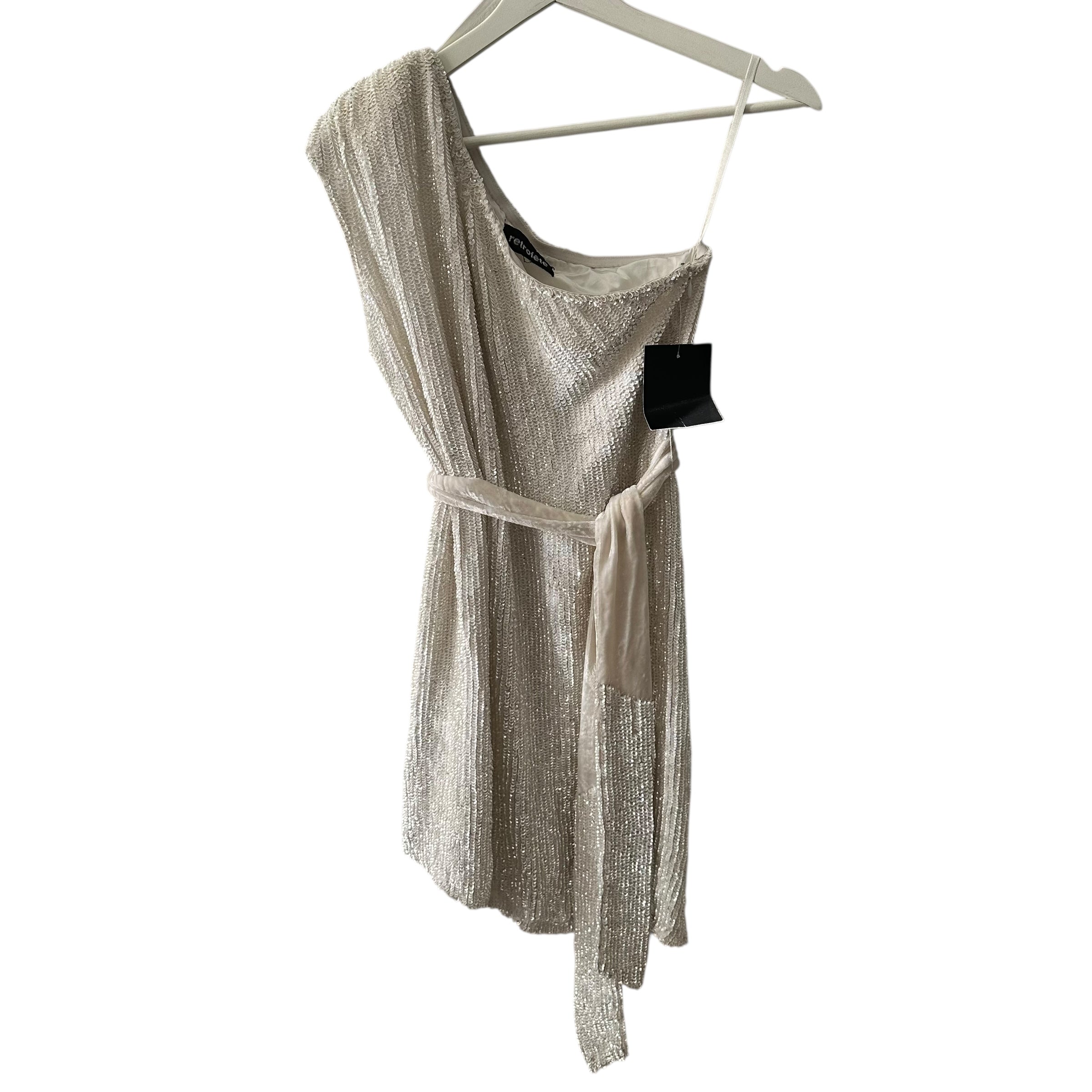 Retrofete Ella Sequin One Shoulder Mini Cocktail Dress Size XS