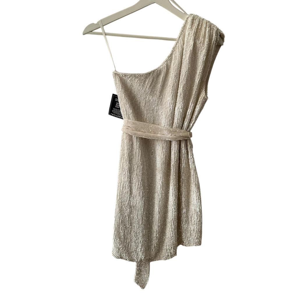 Retrofete Ella Sequin One Shoulder Mini Cocktail Dress Size XS