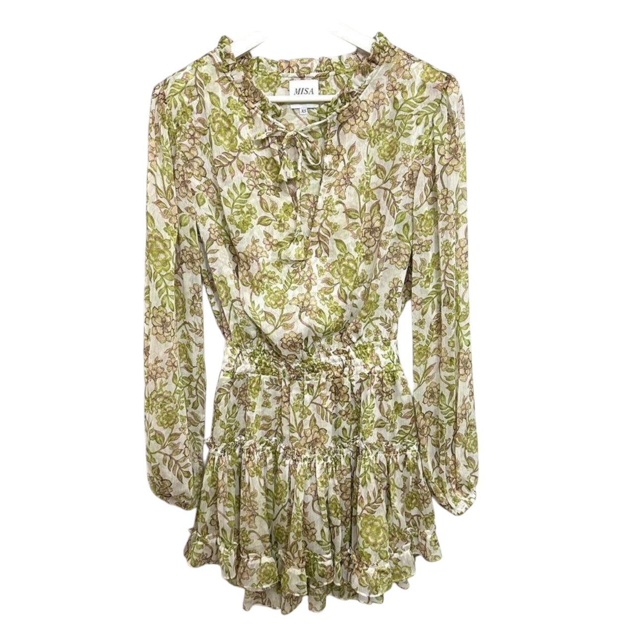 MISA Los Angeles Lorena Dress In Green Goddess XS