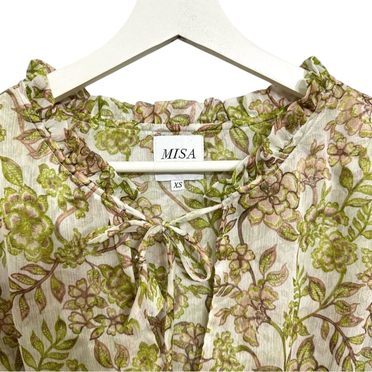 MISA Los Angeles Lorena Dress In Green Goddess XS