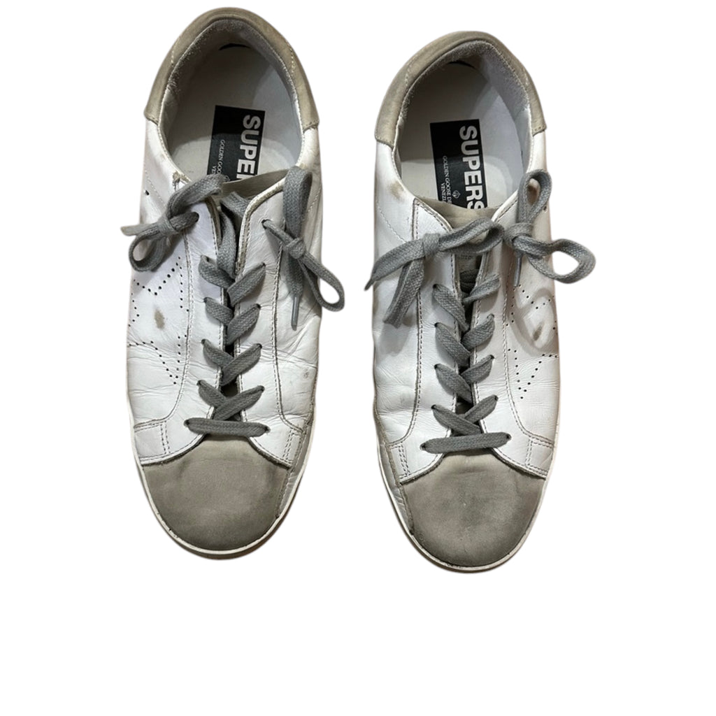 Golden Goose Super-Star with Perforated Star and Ice Gray Heel Tab Size 40