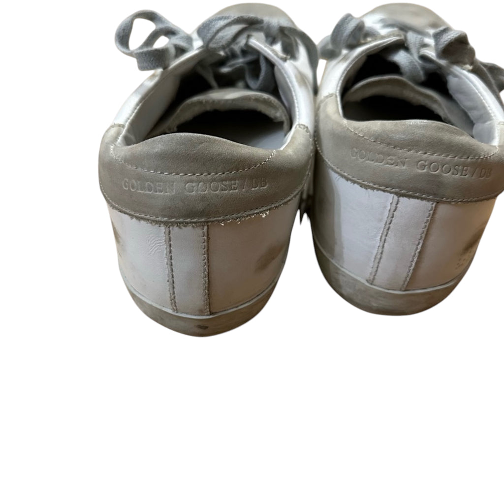 Golden Goose Super-Star with Perforated Star and Ice Gray Heel Tab Size 40