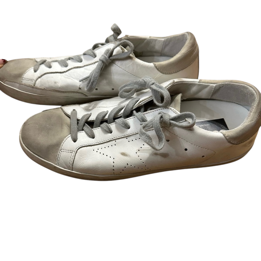Golden Goose Super-Star with Perforated Star and Ice Gray Heel Tab Size 40