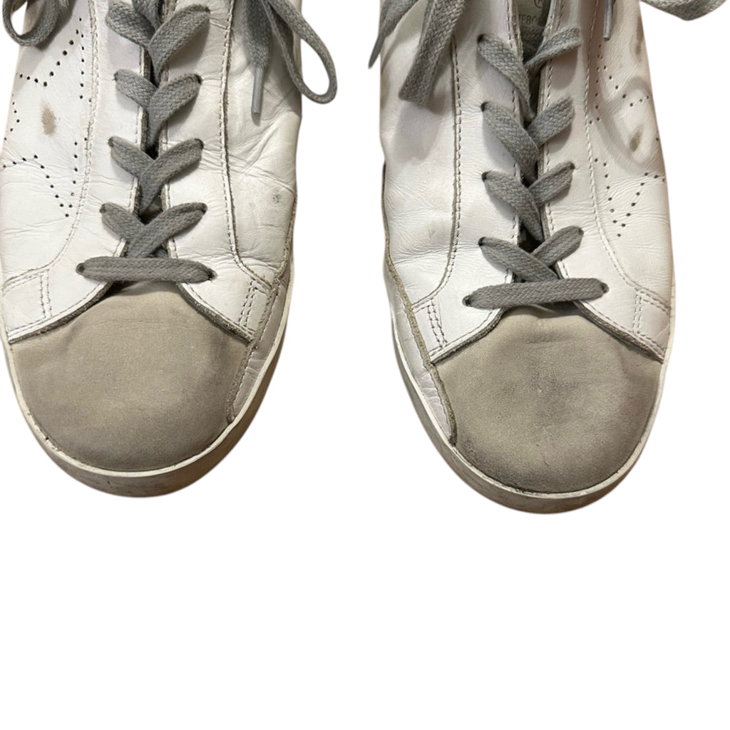 Golden Goose Super-Star with Perforated Star and Ice Gray Heel Tab Size 40