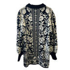 Farm Rio Black Pineapple Garden Knit Mini Dress Size S