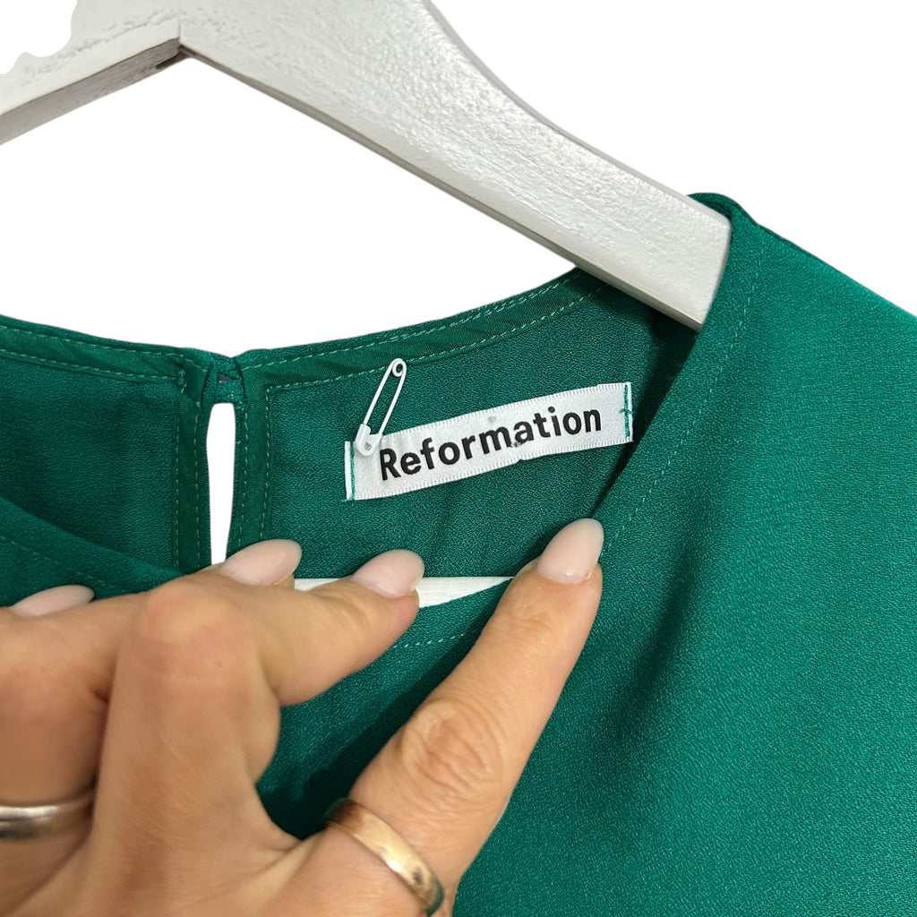 Reformation Lena Dress Green Open Back Size 4